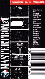 Box back cover for Gaplus on the Commodore 64.