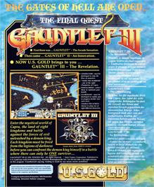 Box back cover for Gauntlet III: The Final Quest on the Commodore 64.
