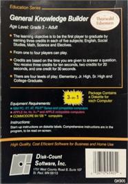 Box back cover for General Knowledge Builder on the Commodore 64.
