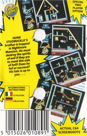 Box back cover for Ghost Hunters on the Commodore 64.