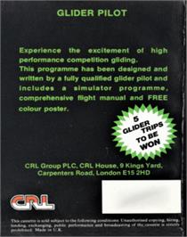 Box back cover for Glider Pilot on the Commodore 64.