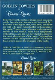 Box back cover for Goblin Towers on the Commodore 64.