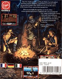 Box back cover for Golden Axe on the Commodore 64.