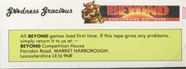 Box back cover for Goodness Gracious on the Commodore 64.