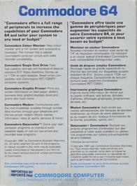 Box back cover for Gorf on the Commodore 64.
