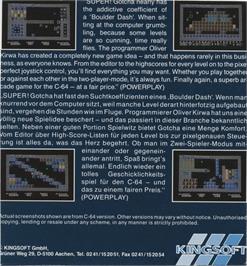 Box back cover for Gotcha! (Kingsoft) on the Commodore 64.