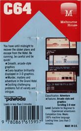 Box back cover for Grand Larceny on the Commodore 64.
