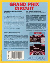 Box back cover for Grand Prix Circuit on the Commodore 64.