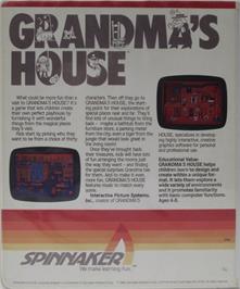Box back cover for Grandma's House on the Commodore 64.