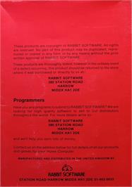 Box back cover for Grave Robbers on the Commodore 64.