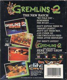 Box back cover for Gremlins 2 - The New Batch on the Commodore 64.