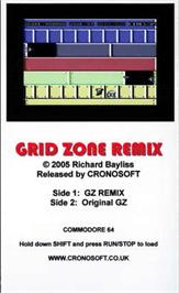 Box back cover for Grid Zone Remix on the Commodore 64.