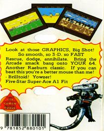 Box back cover for Gun Runner (Mnemonic Productions) on the Commodore 64.