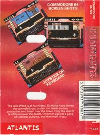 Box back cover for Gunfighter (Fontana Paperbacks) on the Commodore 64.