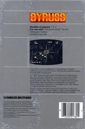 Box back cover for Gyruss on the Commodore 64.