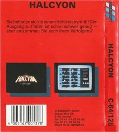 Box back cover for Halcyon on the Commodore 64.