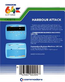 Box back cover for Harbour Attack on the Commodore 64.