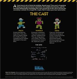 Box back cover for Hard Hat Mack on the Commodore 64.