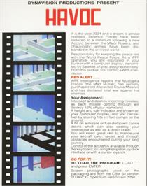 Box back cover for Havoc (Players) on the Commodore 64.