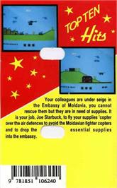 Box back cover for Heli Drop on the Commodore 64.
