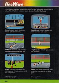 Box back cover for Hes Games on the Commodore 64.