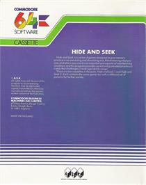 Box back cover for Hide N Seek on the Commodore 64.