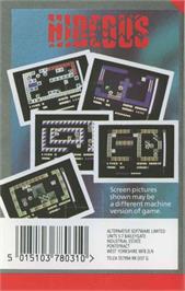 Box back cover for Hideous on the Commodore 64.