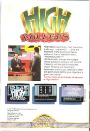 Box back cover for High Rollers (Programmatics) on the Commodore 64.