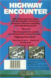 Box back cover for Highway Encounter on the Commodore 64.