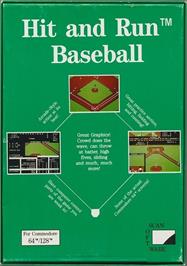 Box back cover for Hit And Run Baseball on the Commodore 64.