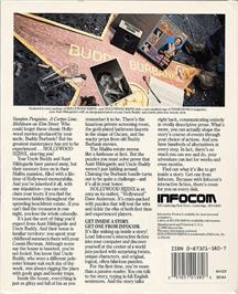 Box back cover for Hollywood Hijinx on the Commodore 64.