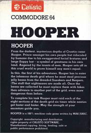 Box back cover for Hooper on the Commodore 64.
