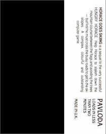 Box back cover for Horace Goes Skiing on the Commodore 64.