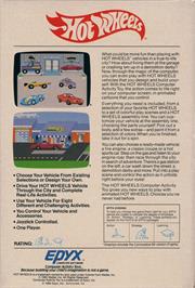 Box back cover for Hot Wheels on the Commodore 64.