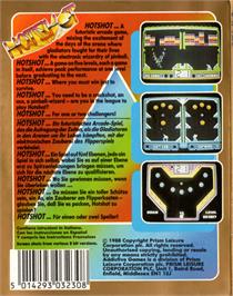 Box back cover for Hotshot on the Commodore 64.