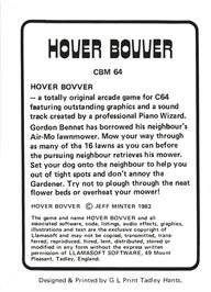 Box back cover for Hover Bovver on the Commodore 64.