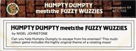 Box back cover for Humpty Dumpty meets the Fuzzy Wuzzies on the Commodore 64.