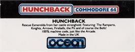 Box back cover for Hunchback on the Commodore 64.