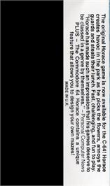 Box back cover for Hungry Horace on the Commodore 64.