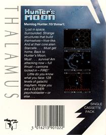Box back cover for Hunter's Moon on the Commodore 64.