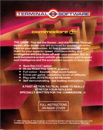Box back cover for Hunter on the Commodore 64.