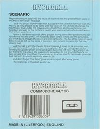 Box back cover for Hypa-ball on the Commodore 64.