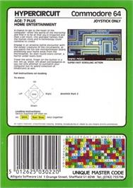Box back cover for Hyper Circuit on the Commodore 64.