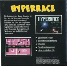 Box back cover for Hyperrace on the Commodore 64.