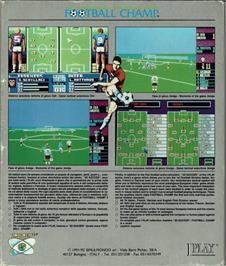 Box back cover for I Play: Football Champ. on the Commodore 64.