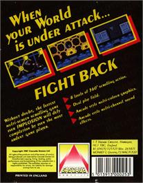Box back cover for Implosion on the Commodore 64.