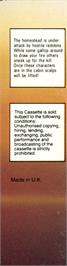 Box back cover for Indian Attack on the Commodore 64.