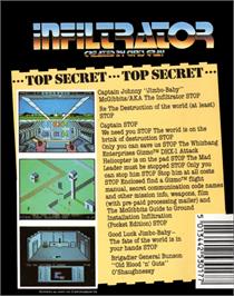 Box back cover for Infiltrator on the Commodore 64.
