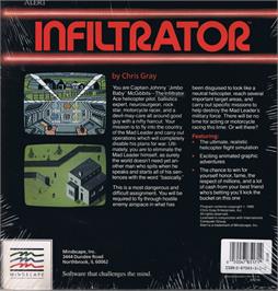 Box back cover for Infiltrator on the Commodore 64.
