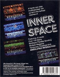Box back cover for Inner Space on the Commodore 64.